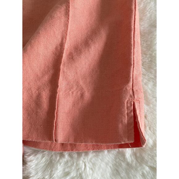 Liz Claiborne Michaela Linen Blend Peach Crop Pants Sz 12 - Picture 9 of 10